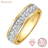 Vixonna Men's Moissanite Half Eternity Wedding Band Ring 925 Silver