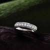 Vixonna Men's Moissanite Half Eternity Wedding Band Ring 925 Silver