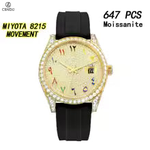 Vixonna Men's Moissanite Mechanical Watch Stainless Steel Sapphire 8215