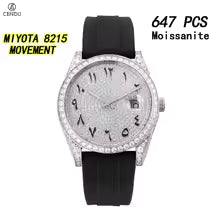 Vixonna Men's Moissanite Mechanical Watch Stainless Steel Sapphire 8215