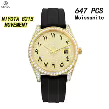 Vixonna Men's Moissanite Mechanical Watch Stainless Steel Sapphire 8215