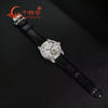 Vixonna Men's Moissanite Mechanical Watch Transparent Movement Coffee