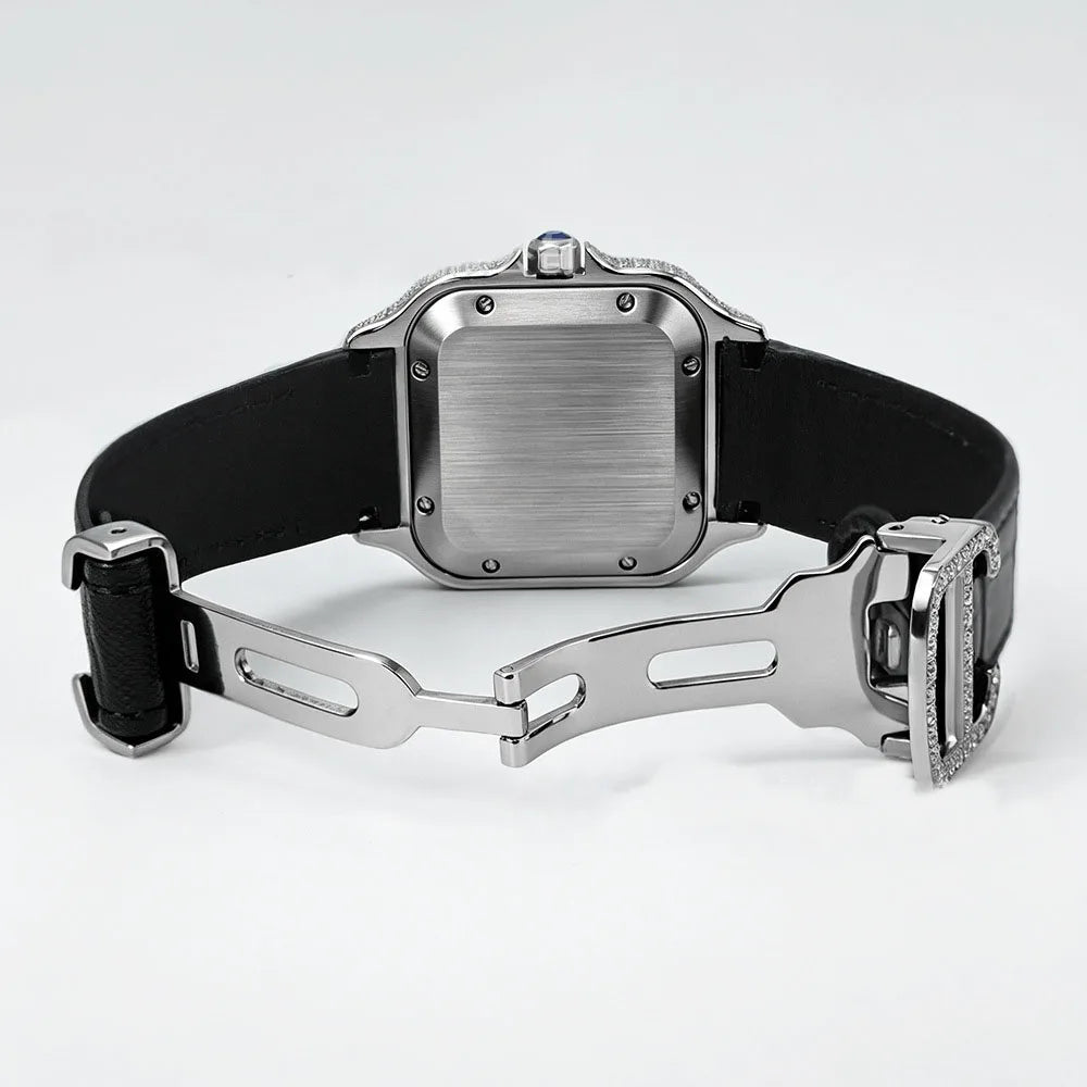 Vixonna Men's Moissanite Square Mechanical Watch Miyota 6T28