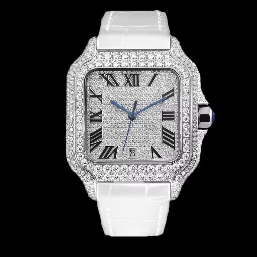 Vixonna Men's Moissanite Stainless Steel Mechanical Watch MIYOTA 8215