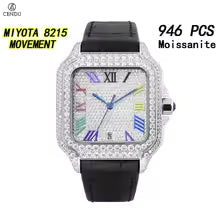 Vixonna Men's Moissanite Stainless Steel Mechanical Watch MIYOTA 8215