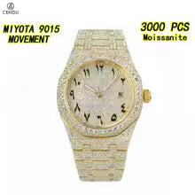 Vixonna Men's Moissanite Watch 9015 Automatic Diamond Dial