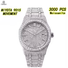 Vixonna Men's Moissanite Watch 9015 Automatic Diamond Dial