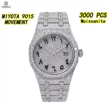 Vixonna Men's Moissanite Watch 9015 Automatic Diamond Dial