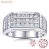 Vixonna Men's Moissanite Wedding Band Ring 925 Silver Round Paved