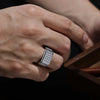 Vixonna Men's Moissanite Wedding Band Ring 925 Silver Round Paved