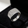 Vixonna Men's Moissanite Wedding Band Ring 925 Silver Round Paved