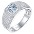 Vixonna Men's Moissanite Wedding Ring 925 Silver D Color Round
