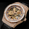 Vixonna Men's Skeleton Mechanical Watch Leather Strap Miyota Movement Waterproof