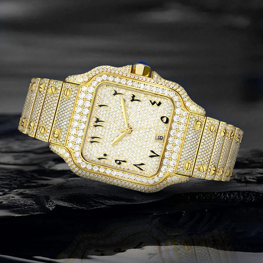 Vixonna Moissanite Automatic Mechanical Watch 19.2ct D Color VVS1