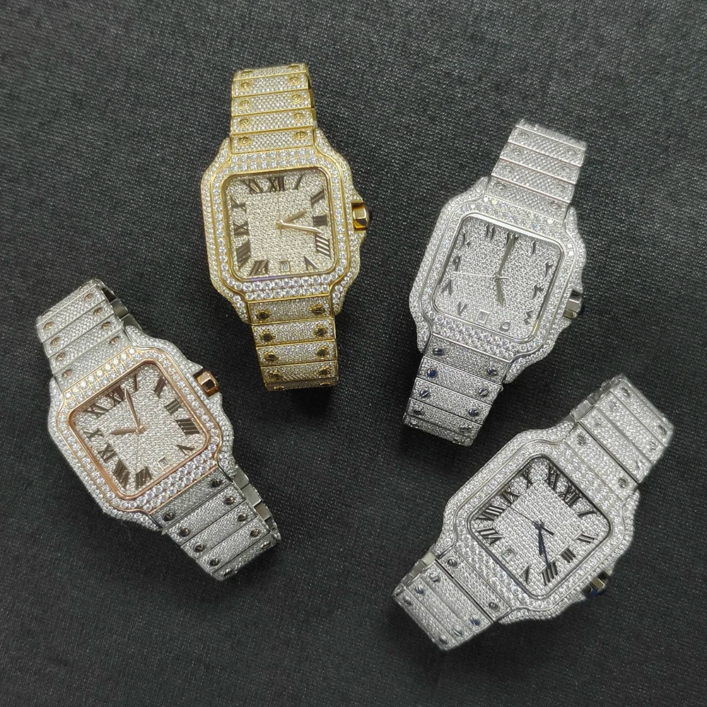 Vixonna Moissanite Automatic Mechanical Watch 19.2ct D Color VVS1