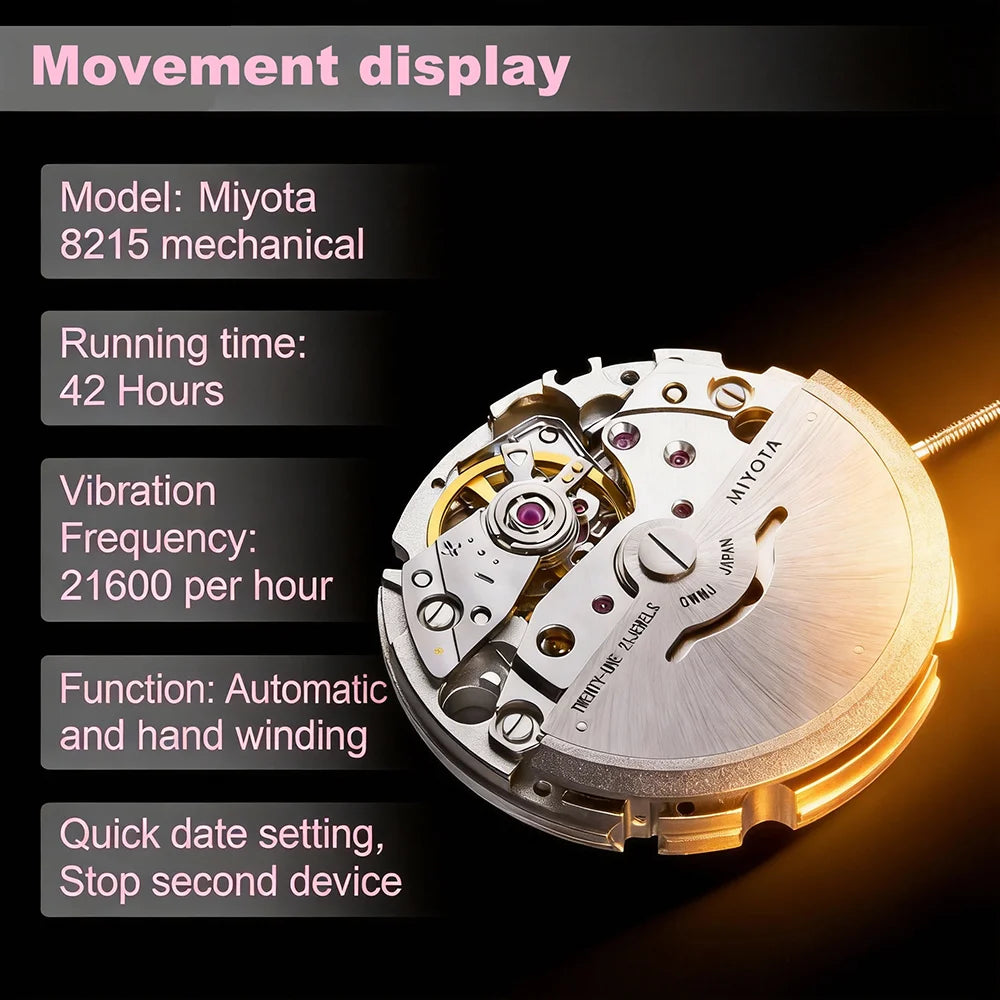 Vixonna Moissanite Automatic Mechanical Watch 19.2ct D Color VVS1