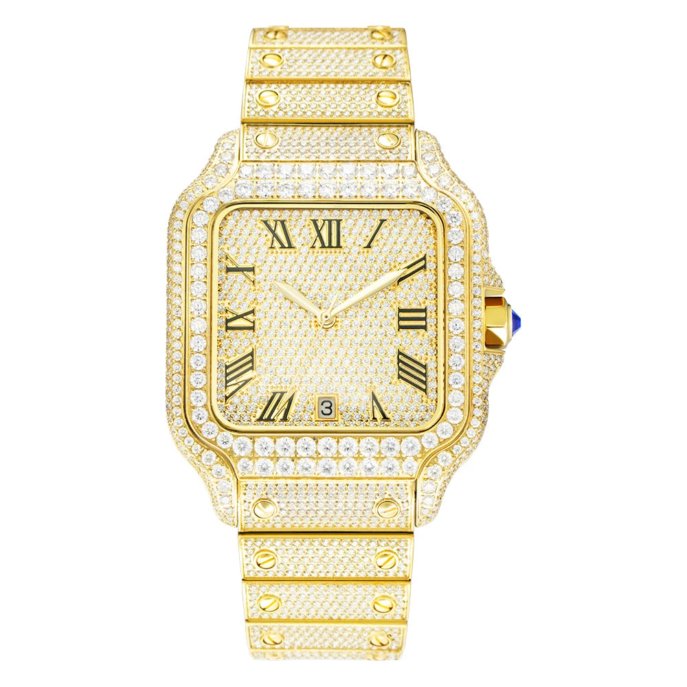 Vixonna Moissanite Automatic Mechanical Watch 19.2ct D Color VVS1
