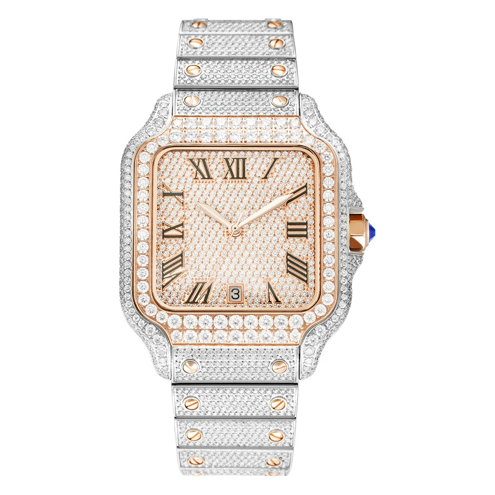 Vixonna Moissanite Automatic Mechanical Watch 19.2ct D Color VVS1