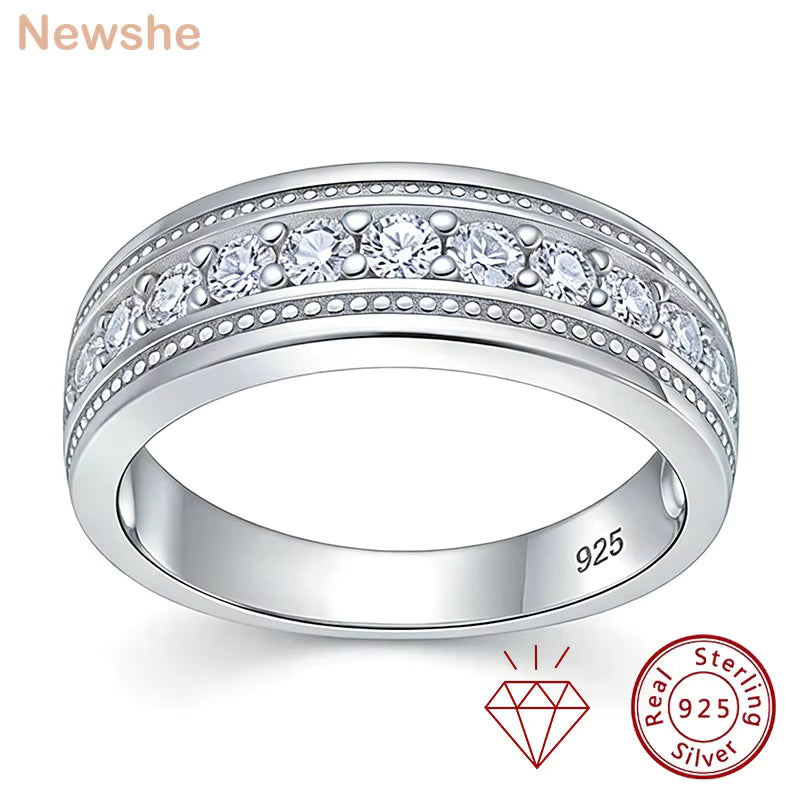 Vixonna Moissanite Half Eternity Wedding Band Ring 925 Silver Round