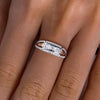 Vixonna Moissanite Roman Column Retro Wedding Ring 925 Silver D Color Princess