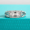 Vixonna Moissanite Roman Column Retro Wedding Ring 925 Silver D Color Princess