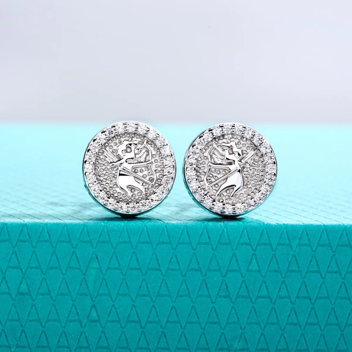 Vixonna Moissanite Stud Earrings 0.29cttw 925 Silver Angel Hip Hop
