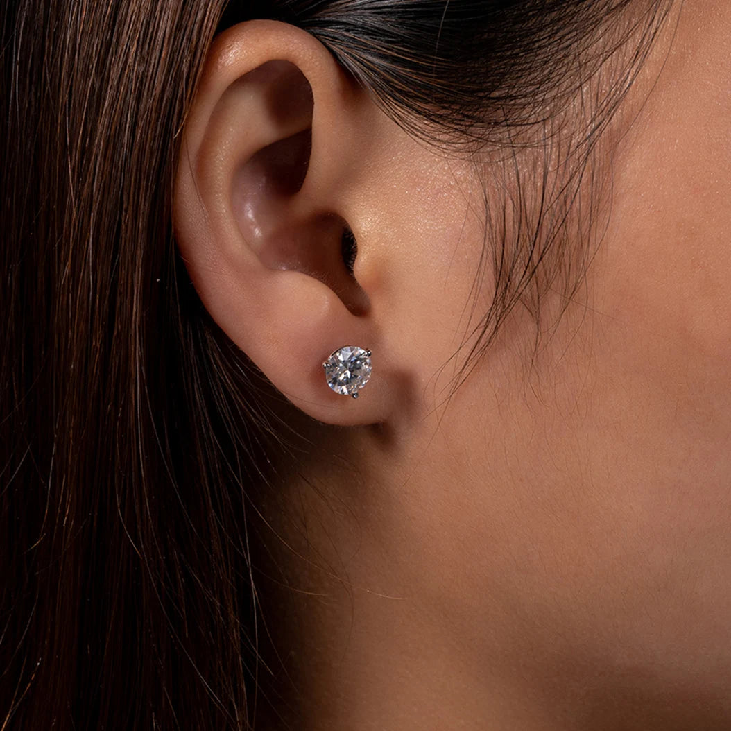 Vixonna Moissanite Stud Earrings 2cttw D Color 925 Silver Round