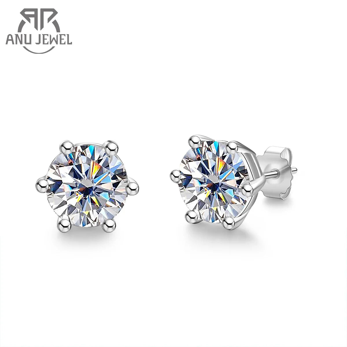 Vixonna Moissanite Stud Earrings 925 Silver Certificate