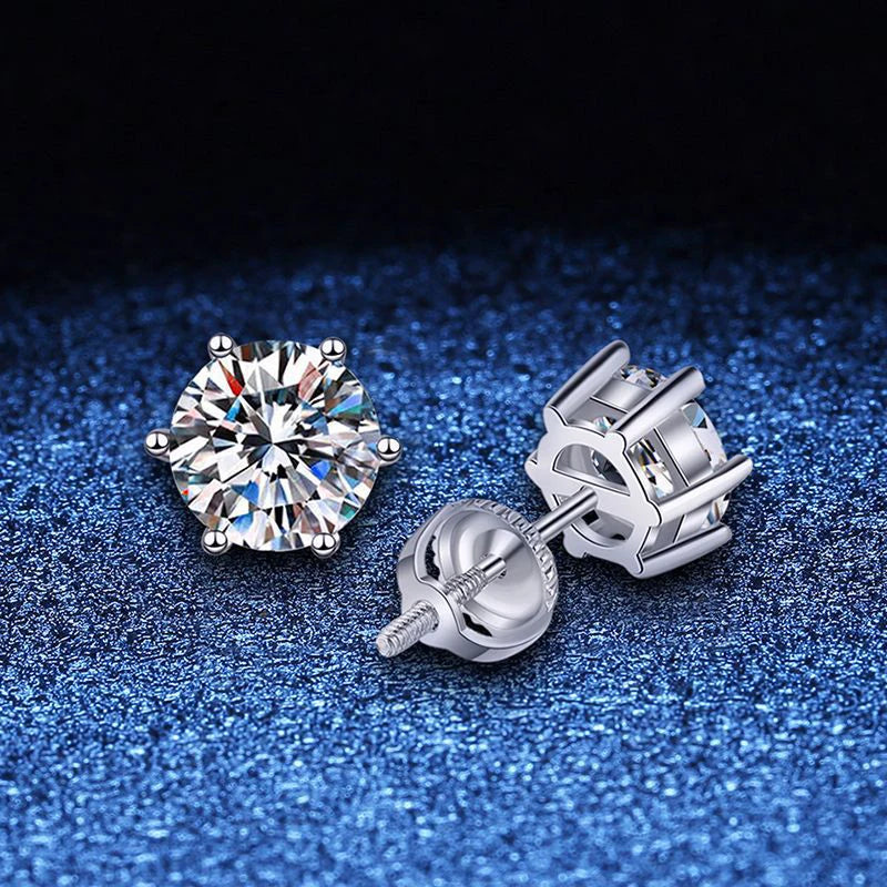 Vixonna Moissanite Stud Earrings 925 Silver D Color VVS1