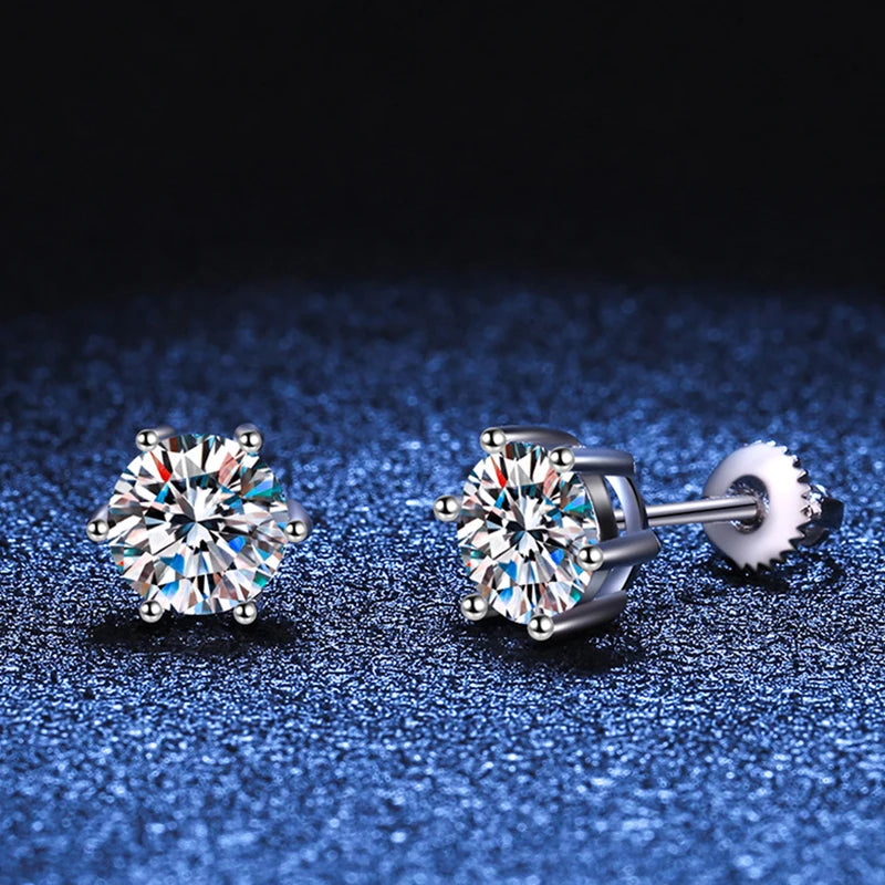 Vixonna Moissanite Stud Earrings 925 Silver D Color VVS1