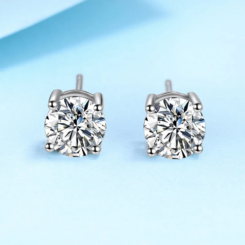 Vixonna Moissanite Stud Earrings 925 Silver D Color VVS1