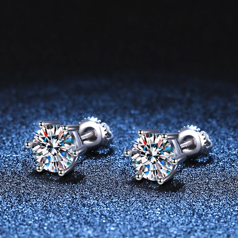 Vixonna Moissanite Stud Earrings 925 Silver D Color VVS1