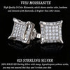 Vixonna Moissanite Stud Earrings 925 Silver D Color VVS1 Cushion