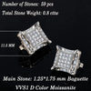 Vixonna Moissanite Stud Earrings 925 Silver D Color VVS1 Cushion