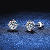 Vixonna Moissanite Stud Earrings 925 Silver White Gold Plated