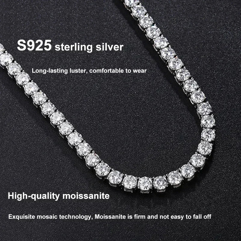 Vixonna Moissanite Tennis Necklace 925 Silver D Color VVS1