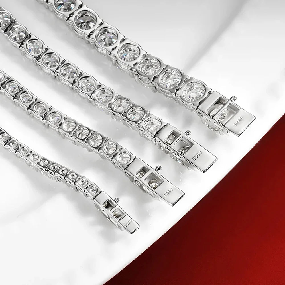 Vixonna Moissanite Tennis Necklace 925 Silver D Color VVS1