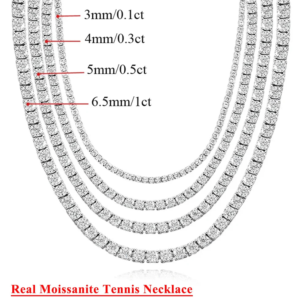 Vixonna Moissanite Tennis Necklace 925 Silver D Color VVS1