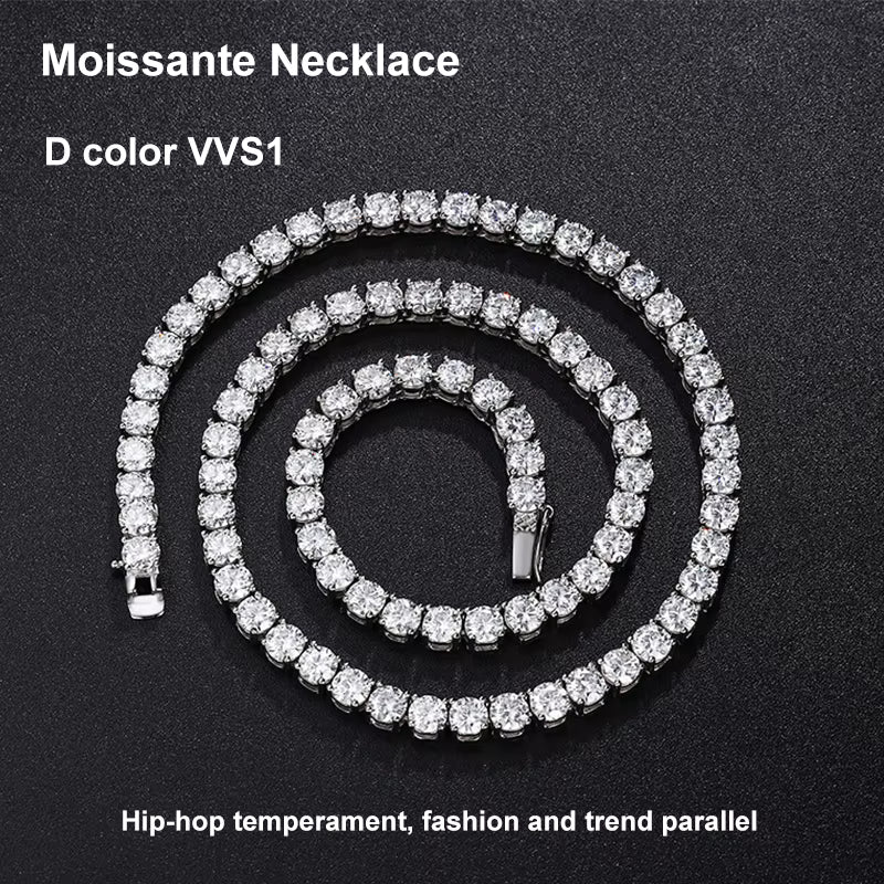 Vixonna Moissanite Tennis Necklace 925 Silver D Color VVS1