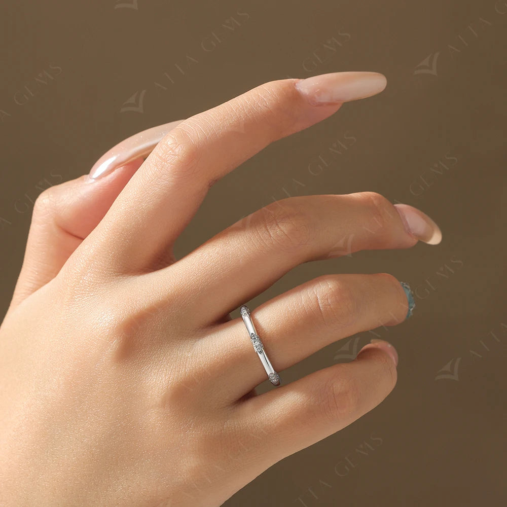 Vixonna Moissanite Wedding Band Ring 925 Silver D Color VVS1