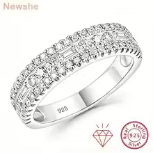 Vixonna Moissanite Wedding Band Ring 925 Silver GRA Round Pave