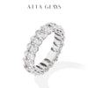 Vixonna Oval Cut Full Moissanite Eternity Ring 925 Silver D Color VVS1