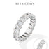 Vixonna Oval Cut Full Moissanite Eternity Ring 925 Silver D Color VVS1