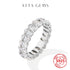 Vixonna Oval Cut Full Moissanite Eternity Ring 925 Silver D Color VVS1