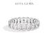 Vixonna Oval Cut Full Moissanite Eternity Ring 925 Silver D Color VVS1