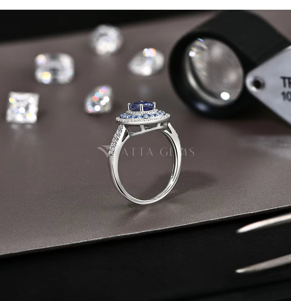 Vixonna Oval Cut Moissanite Engagement Ring 1ct D Color 925 Silver