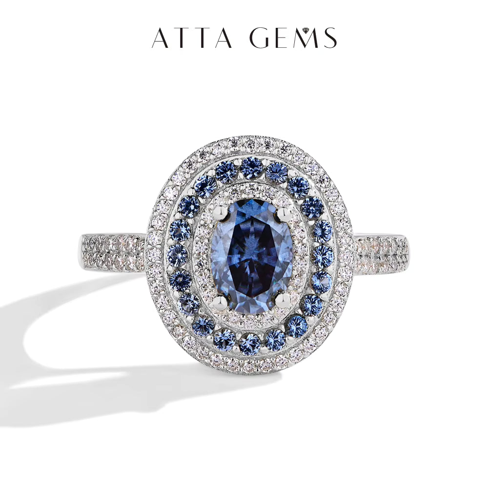 Vixonna Oval Cut Moissanite Engagement Ring 1ct D Color 925 Silver