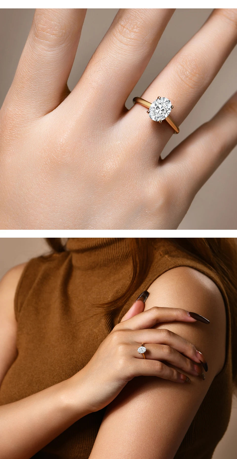Vixonna Oval Cut Moissanite Engagement Ring 2ct D Color 925 Silver VVS1