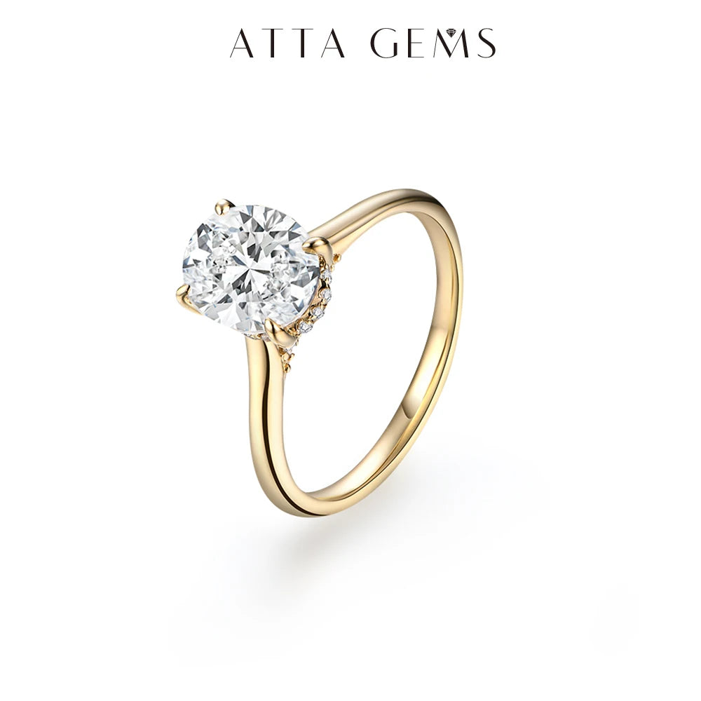 Vixonna Oval Cut Moissanite Engagement Ring 2ct D Color 925 Silver VVS1