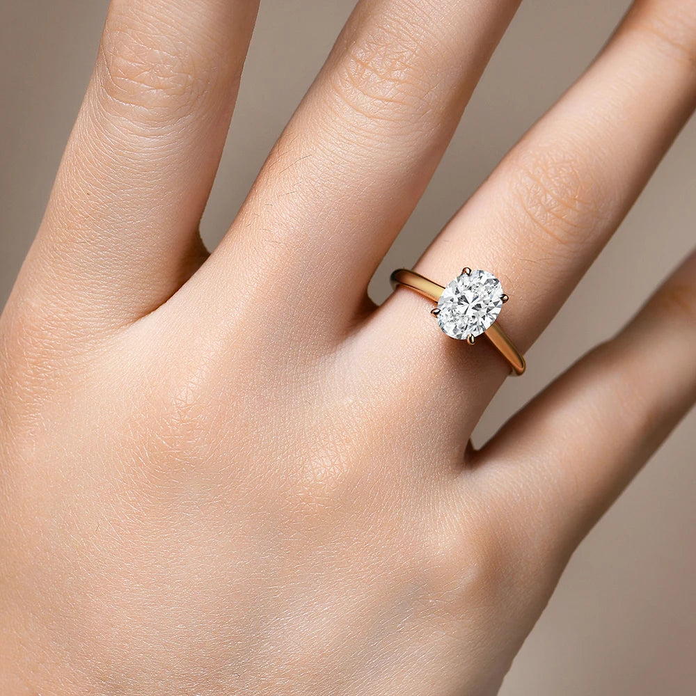 Vixonna Oval Cut Moissanite Engagement Ring 2ct D Color 925 Silver VVS1